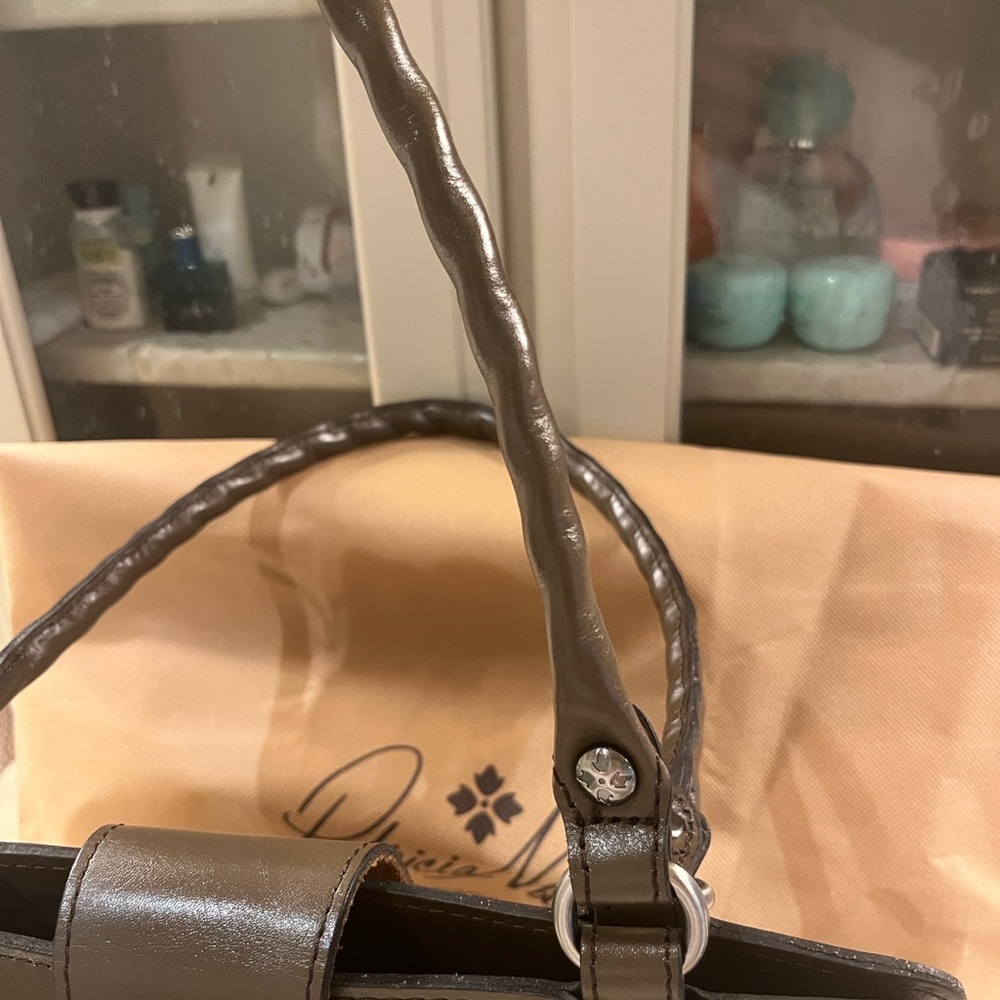 Patricia Nash Rienzo Rose Tooled Satchel Mushroom color - Picture 6 of 16